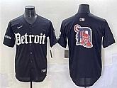 Men's Detroit Tigers Team Big Logo Black Motor Gothic Edition Vapor Premier Limited Stitched Jersey,baseball caps,new era cap wholesale,wholesale hats